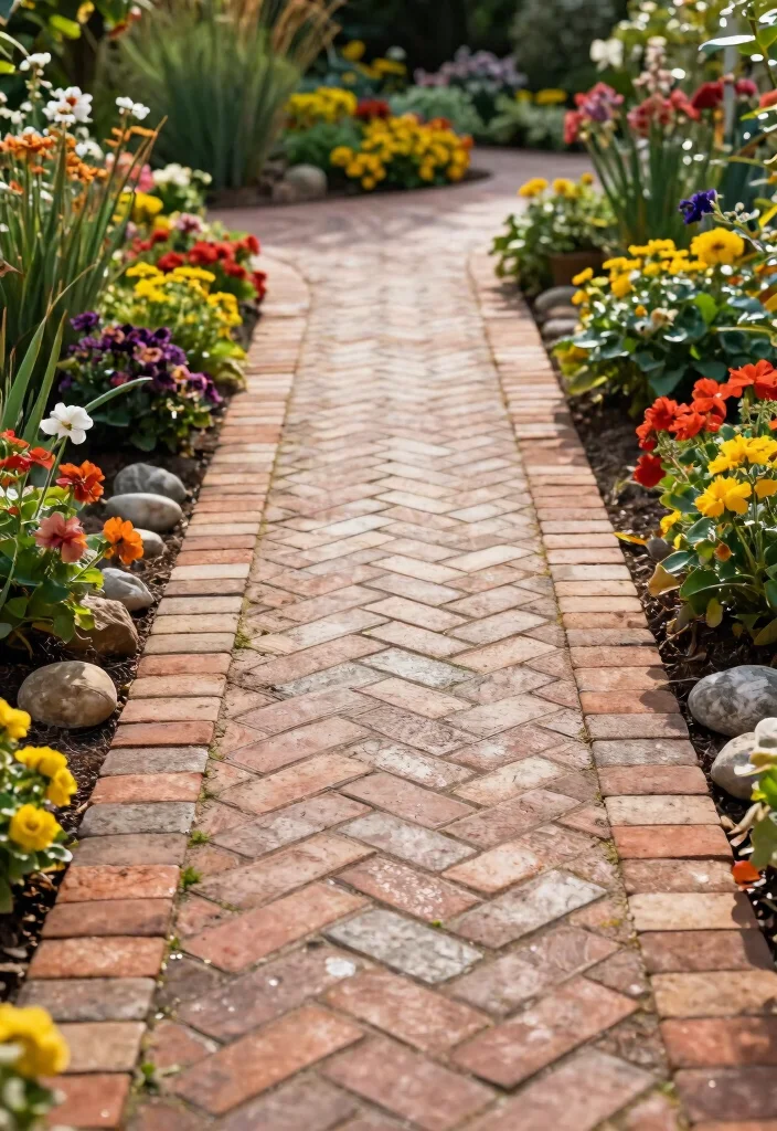 15 Brick Raised Garden Bed Ideas That Don't Need Mortar or Special Tools - 9. Decorative Patterns with Brick 1