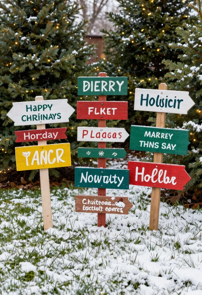15 Christmas Outdoor Decor Ideas That Survive Wind and Rain - 11. Festive Yard Signs 1