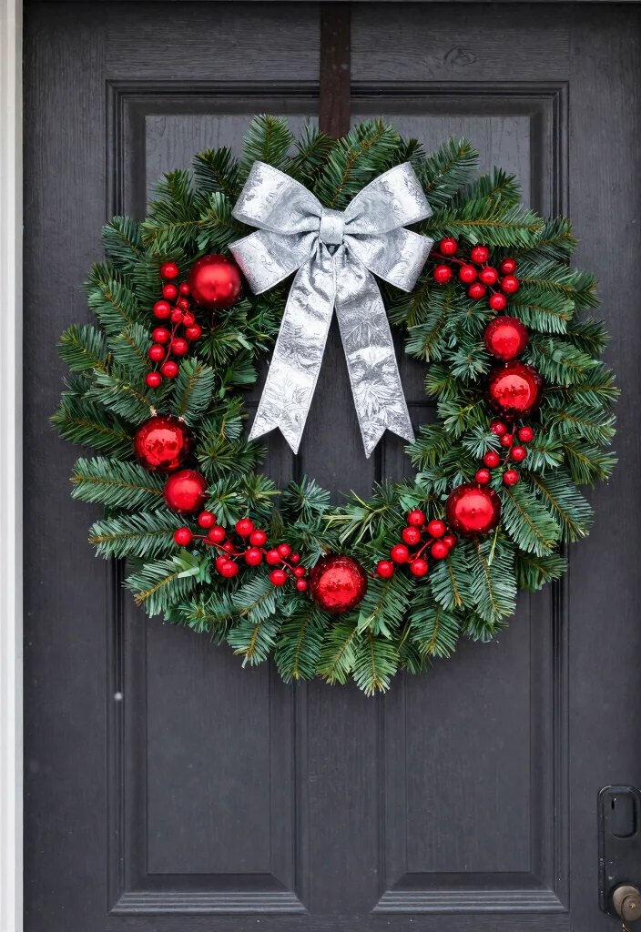 15 Christmas Outdoor Decor Ideas That Survive Wind and Rain - 3. Weatherproof Wreaths 1