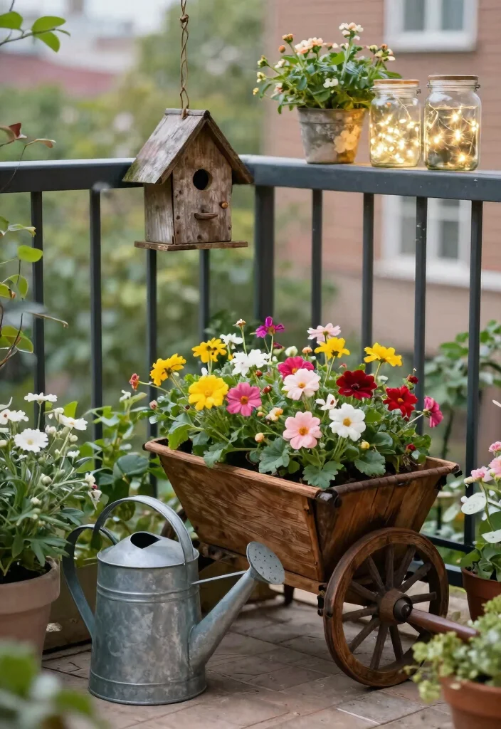 15 Cottage Farmhouse Decor Ideas for Small Cozy Spaces - 2. Vintage Garden Decor 1