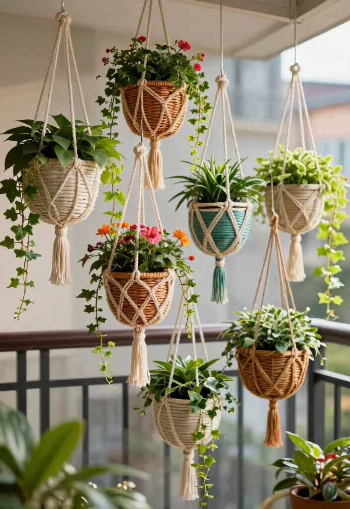 15 Cottage Farmhouse Decor Ideas for Small Cozy Spaces - 5. Hanging Planters 1