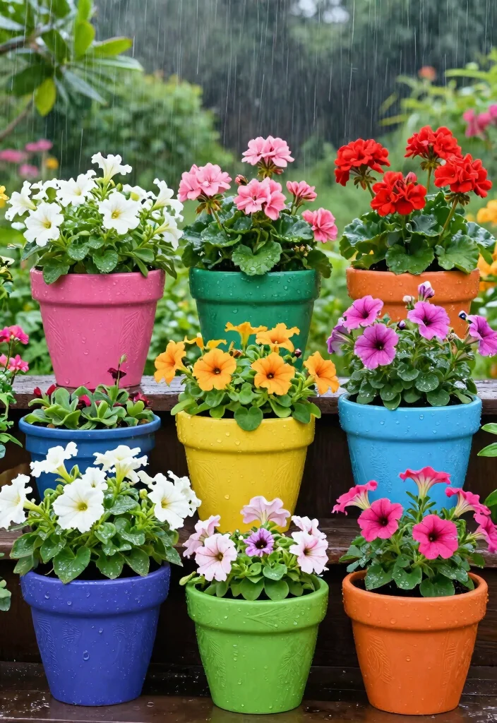 15 Outdoor Garden Decor Ideas That Survive Rain Without Constant Upkeep - 1. Durable Resin Planters 1