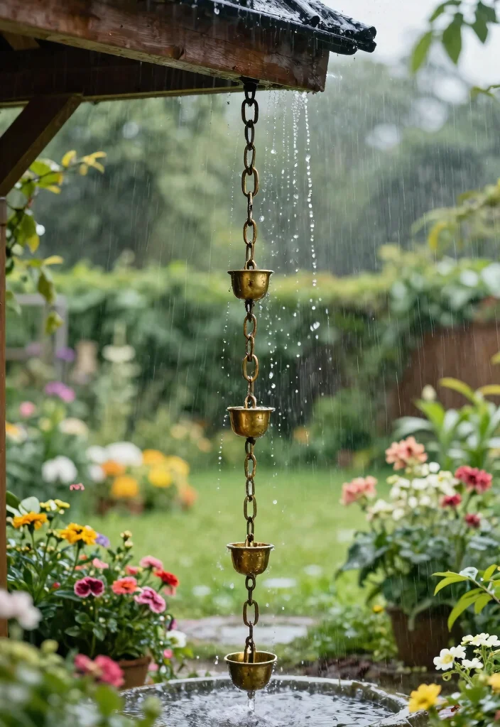 15 Outdoor Garden Decor Ideas That Survive Rain Without Constant Upkeep - 12. Rain Chains 1