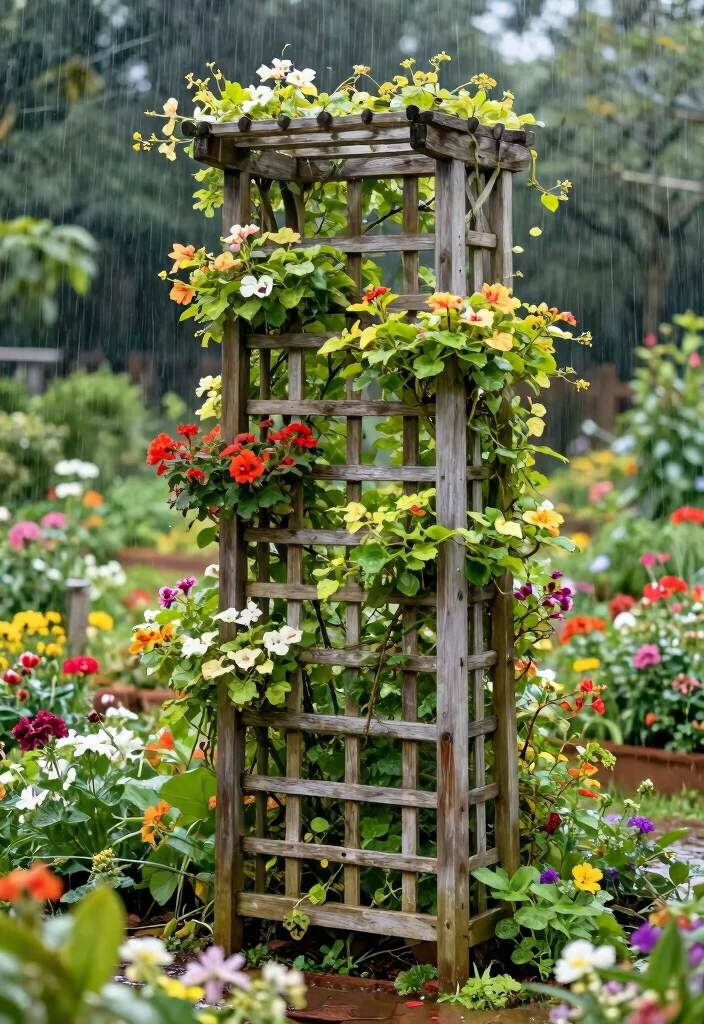 15 Outdoor Garden Decor Ideas That Survive Rain Without Constant Upkeep - 14. Resilient Trellises 1