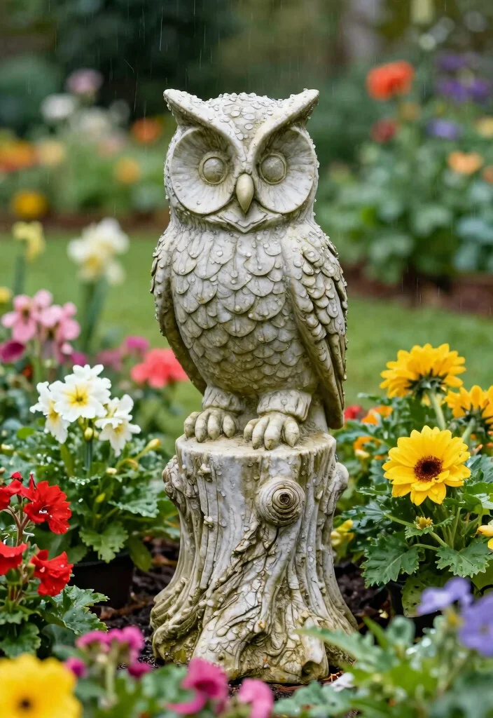 15 Outdoor Garden Decor Ideas That Survive Rain Without Constant Upkeep - 3. Weather-Resistant Garden Statues 1