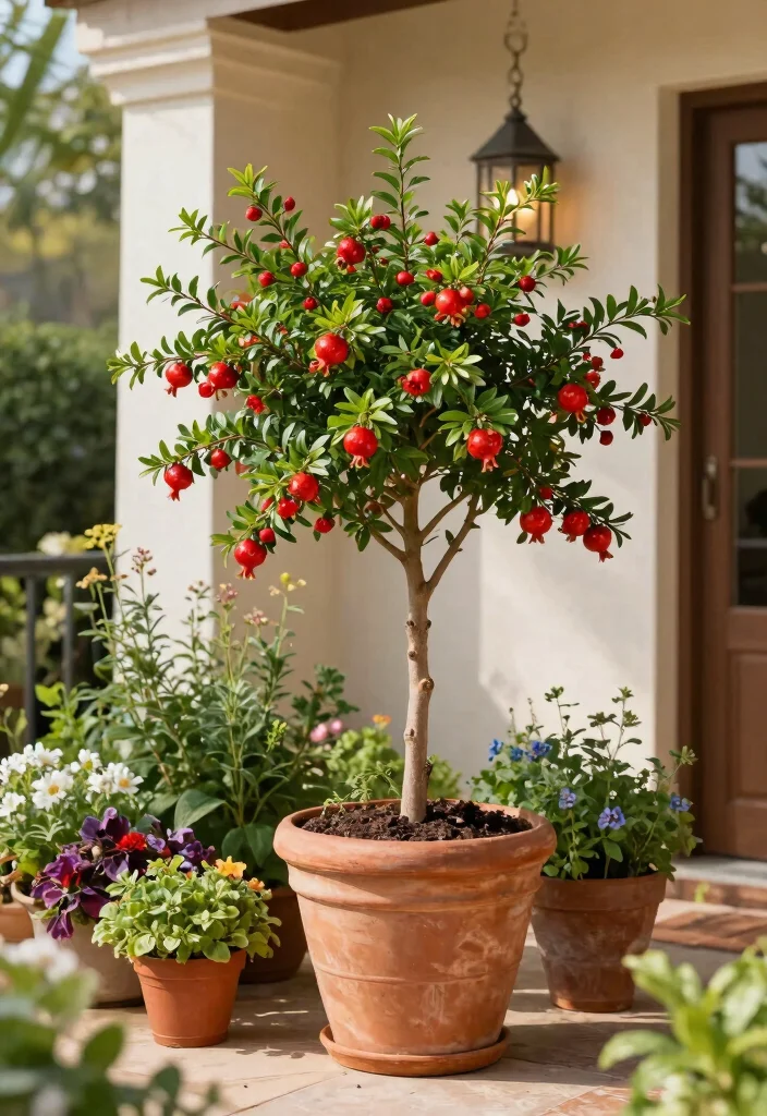 15 Potted Trees for Patios That Flourish in Containers - 10. Dwarf Pomegranate Tree 1