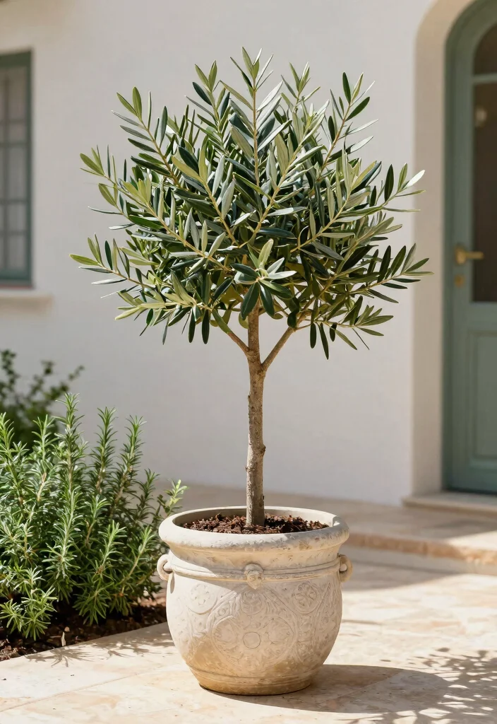 15 Potted Trees for Patios That Flourish in Containers - 6. Dwarf Olive Tree 1