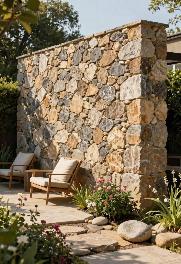 15 Privacy Walls Backyard Ideas That Block Neighbors Without Permits - 9. Stone Privacy Walls 1
