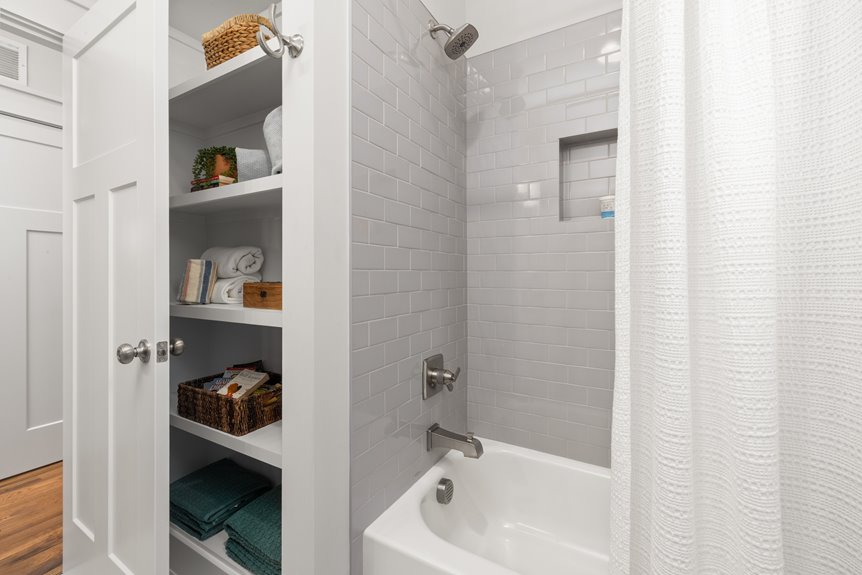 bathroom shelf organization and decor ideas