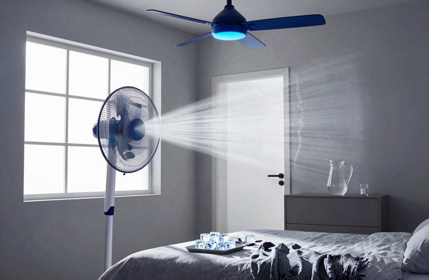 cross ventilation with fans placement