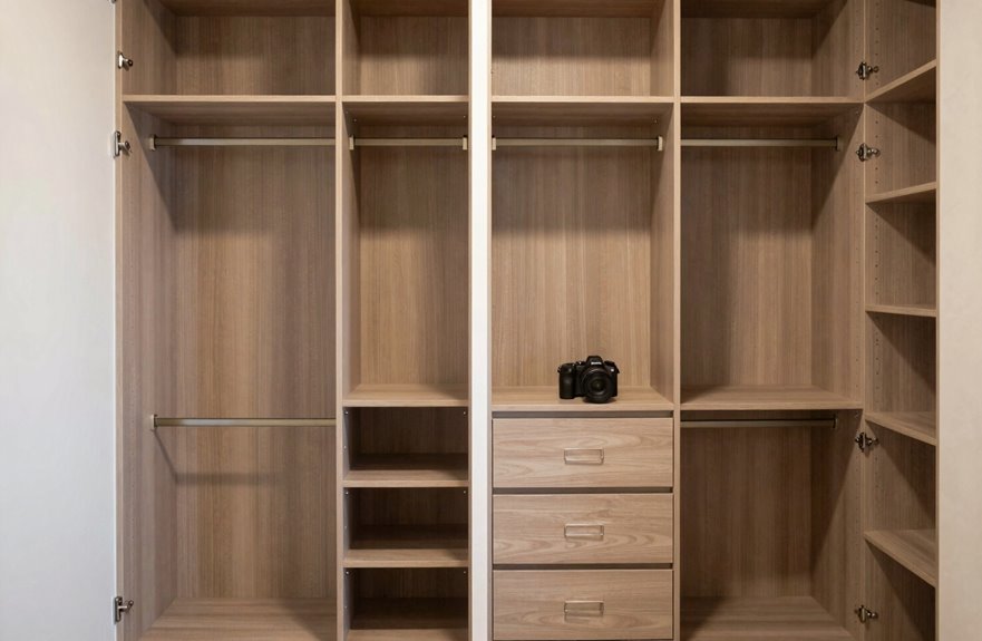 depth and width for closet layouts