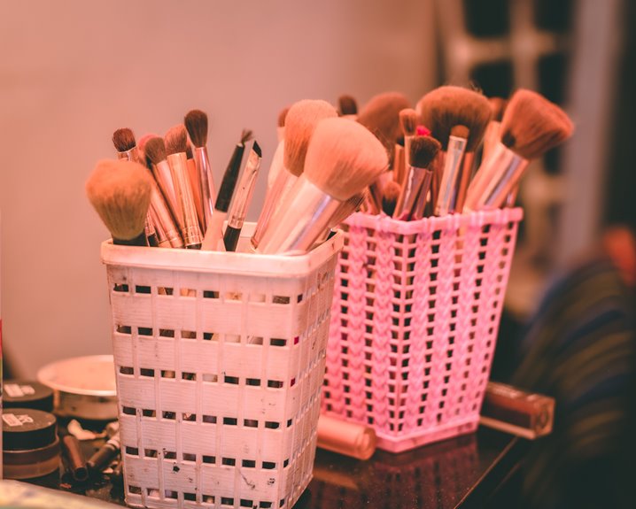 five step makeup vanity organization