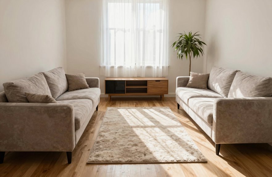 float sofa away from walls