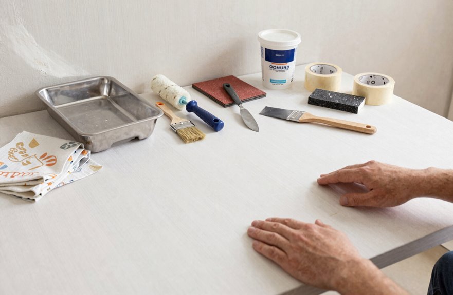 gather wallpaper painting supplies