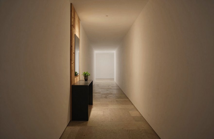 lighten illuminate and expand hallway