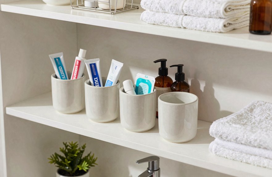 lower shelf daily essentials organization