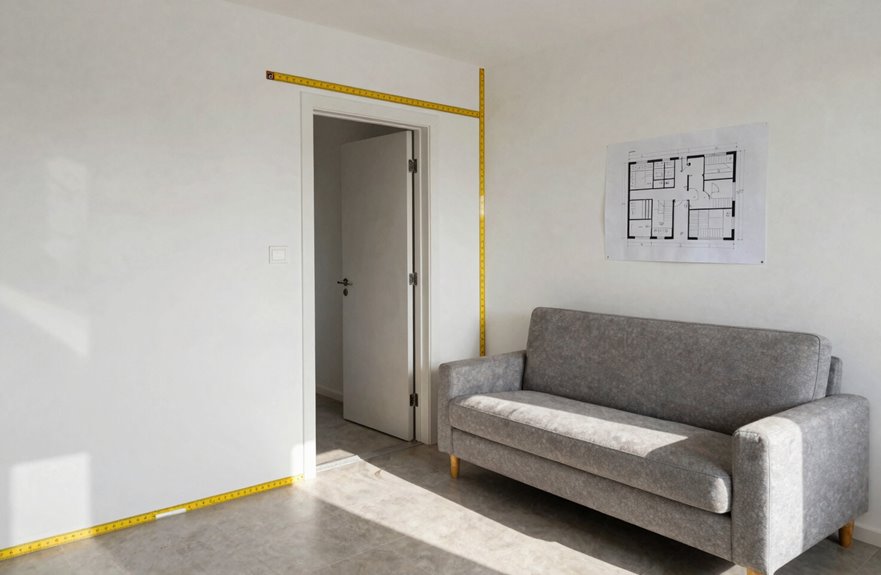 measure room and doorways carefully