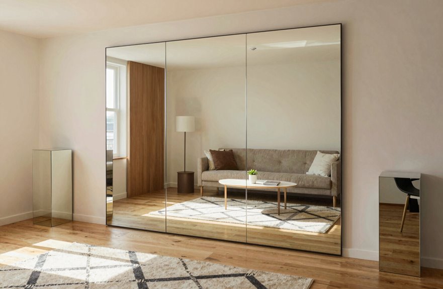mirrors visually enlarge small spaces