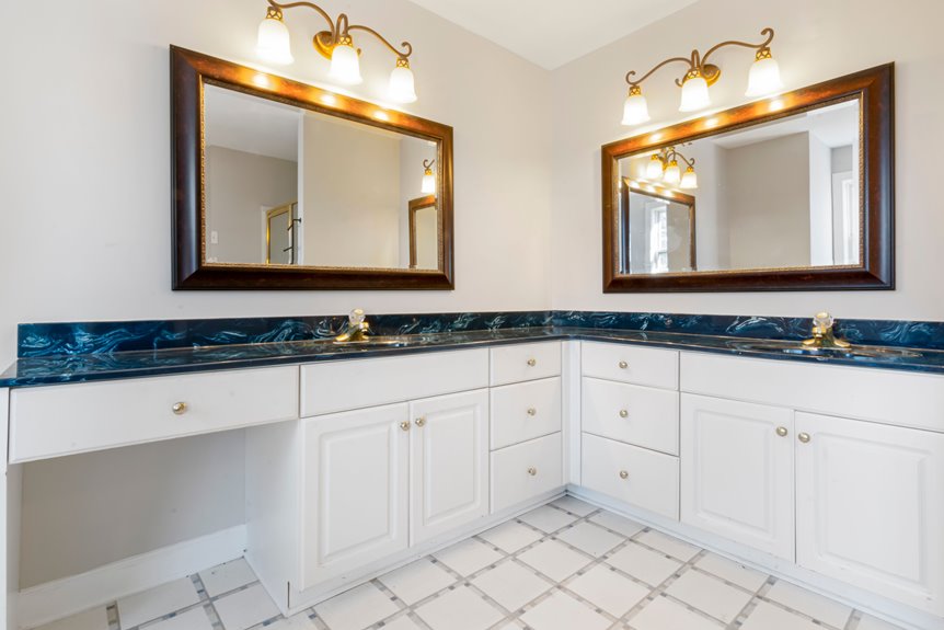 painting bathroom cabinets in five steps