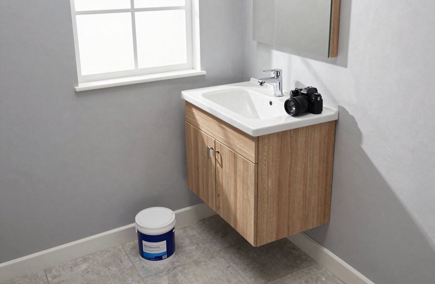 powder room cabinet paint efficiency