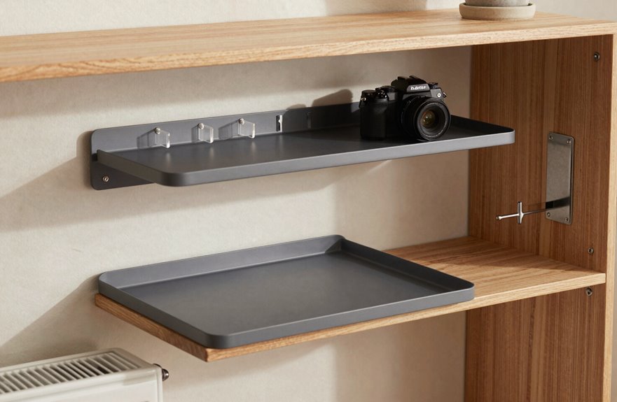 renter friendly adhesive floating shelves