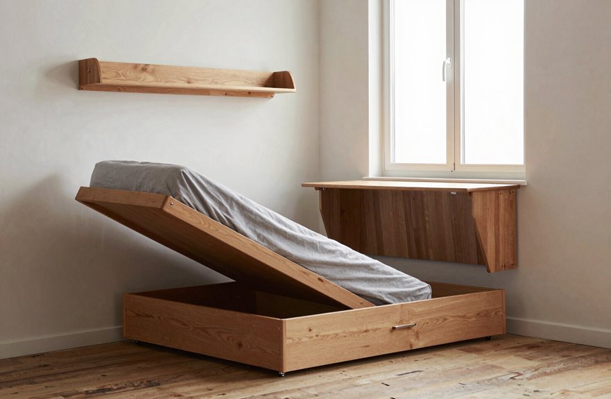 5 Space-Saving Bedroom Furniture Ideas for Small Rooms 2 rotate bed to reclaim floor space