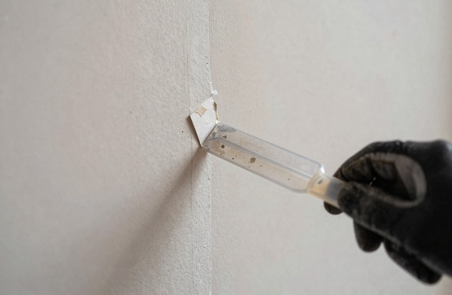 7 Steps to Get Wallpaper Off Your Walls 6 scrape stubborn spots with care