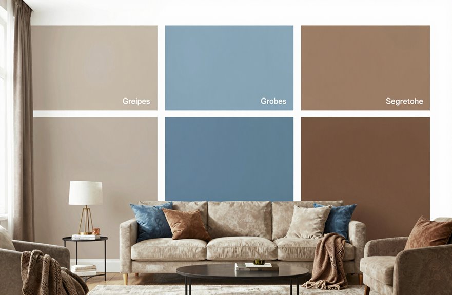 six color palettes for living rooms