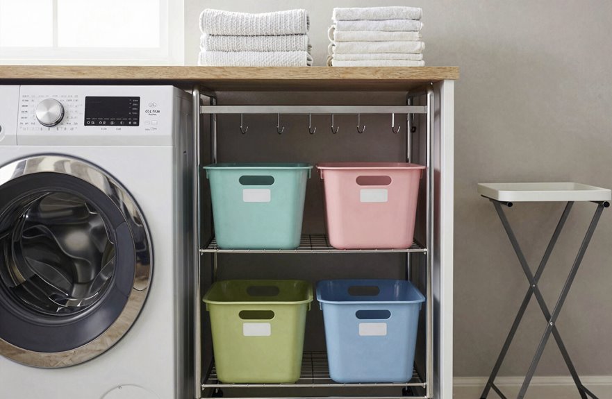 5 Laundry Room Organization Tips That Save Time 4 slim rolling cart declutters laundry supplies