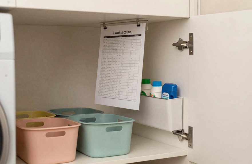 5 Laundry Room Organization Tips That Save Time 6 stain chart in cabinet