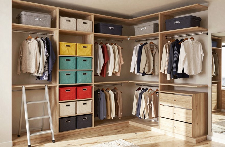 three tier closet zoning system