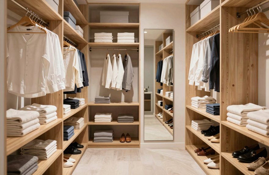 three way wardrobe organization system