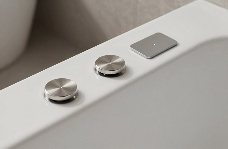 toe touch push button and smart drains