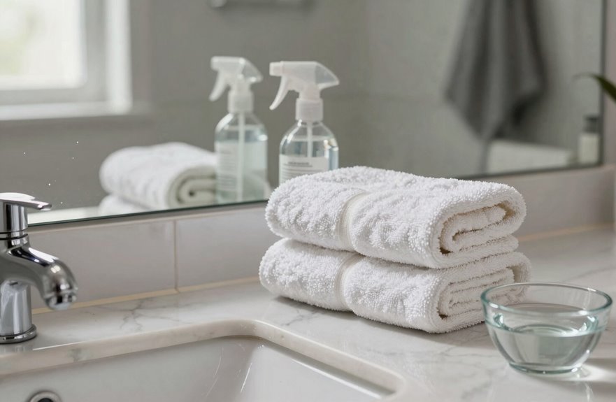 two towel streak free mirror setup