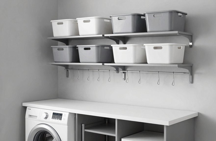 5 Laundry Room Organization Tips That Save Time 2 vertical shelves maximize adjustable storage space