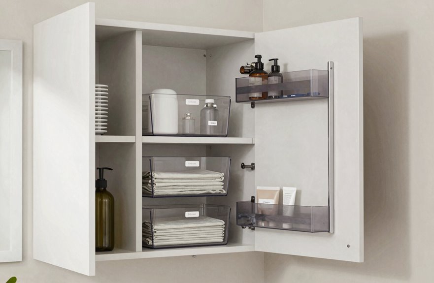 vertical stacked door hung rotating organizers