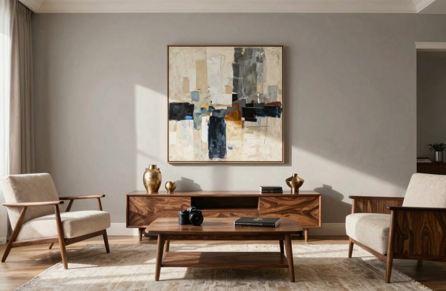 wall color unifies furniture tones