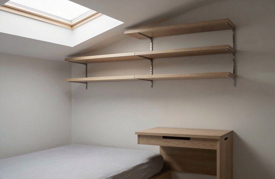 5 Space-Saving Bedroom Furniture Ideas for Small Rooms 4 wall mounted shelves and nightstands maximize space