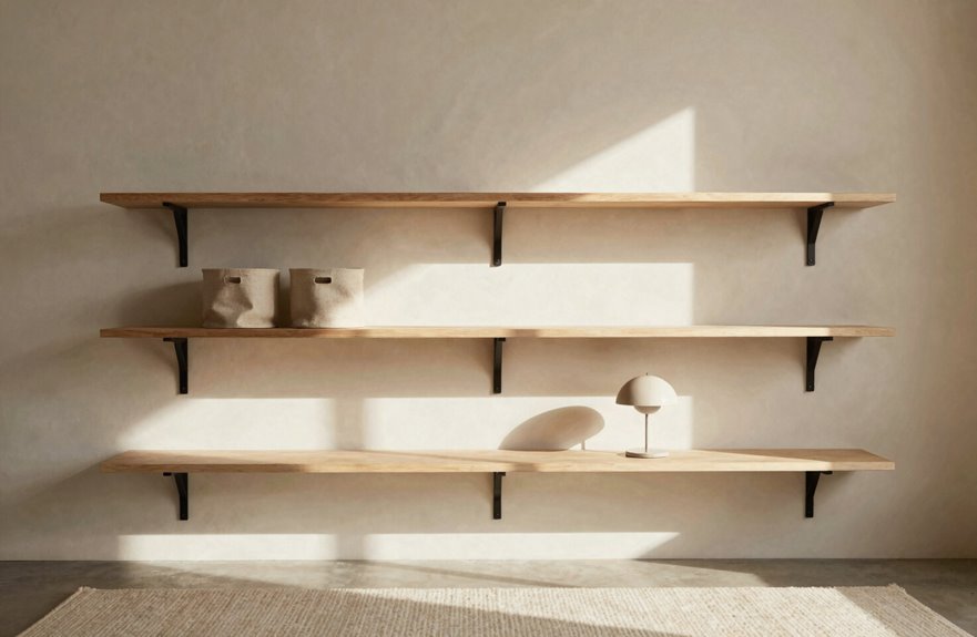 wall shelves reclaim floor space vertically